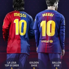 Messi hilser 10-årsdagen for Barcelona 10th trøjer velkommen